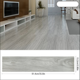 Anyhouz 5pcs Vinyl Floor Tiles – Grey Mahogany Wood Grain, Waterproof, Easy Install