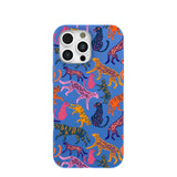 Electric Blue Jungle Cat iPhone 16 Pro Max Case