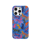 Electric Blue Jungle Cat iPhone 16 Pro Case