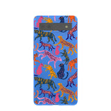 Electric Blue Jungle Cat Google Pixel 6a Case