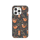 Black Jungle Sloths iPhone 14 Pro Case