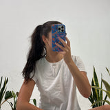 Electric Blue Jungle Cat iPhone 16 Case