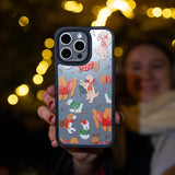 Clear Jolly Doggos iPhone 13 Pro Max Case With Black Ridge