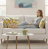 Anypillow White With Yellow Boho Floral Embroidered Pillowcase Decorative Cushion Cover