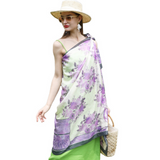 Anyyou 100% Mulberry Silk Lavender Scarf Women Luxury Long Shawl – Beach Wear, Swimwear Cover Up, Pashmina Foulard Fashion Accessory