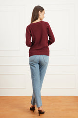 Sloane Crewneck in Burgundy