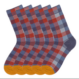 Anyfootwear 5 Pairs Size 5-9 Women Fashion Crew Socks Combed Cotton Abstract Oil Painting Checkered Pattern Novelty Funny Colorful Casual Christmas Gift