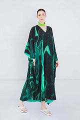 Kaftan in Green Swirl