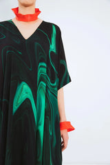 Kaftan in Green Swirl