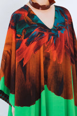 Kaftan with Maxi Floral in Green
