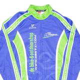 Cycling Mens Jersey Blue Long Sleeve 1/2 Zip S