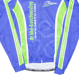 Cycling Mens Jersey Blue Long Sleeve 1/2 Zip S
