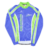 Cycling Mens Jersey Blue Long Sleeve 1/2 Zip S