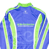 Cycling Mens Jersey Blue Long Sleeve 1/2 Zip S