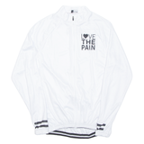 Cycling Mens Jersey White Long Sleeve 1/2 Zip S