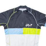 Cycling Mens Jersey Blue 1/2 Zip L