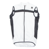 Cycling Mens Jersey White Sleeveless 1/2 Zip L