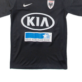 NIKE Fc Aarau Boys Football Shirt Jersey Black V-Neck 12-13Y