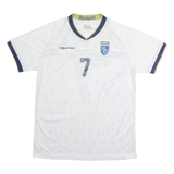 FOURTEEN 2021 Kosovo Away #7 S. Isenaj SIGNED Mens Football Shirt Jersey White 2XL