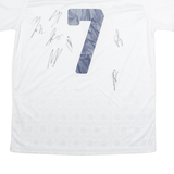 FOURTEEN 2021 Kosovo Away #7 S. Isenaj SIGNED Mens Football Shirt Jersey White 2XL