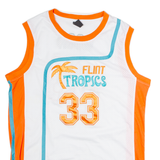OGJ Flint Tropics #33 Moon Semi-Pro Film Mens Jersey White Sleeveless 2XL