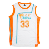 OGJ Flint Tropics #33 Moon Semi-Pro Film Mens Jersey White Sleeveless 2XL