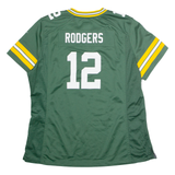 NIKE Green Bay Packers Home #12 Rodgers Womens Jersey Green USA V-Neck XL