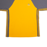 ADIDAS Mens T-Shirt Yellow 90s V-Neck L