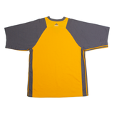 ADIDAS Mens T-Shirt Yellow 90s V-Neck L
