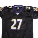 REEBOK Baltimore Ravens Alternate #27 Rice Mens Jersey Black USA V-Neck 2XL