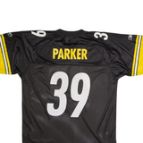 REEBOK Pittsburgh Steelers Home #39 Parker Mens Jersey Black USA V-Neck Nylon L