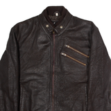 Mens Motorcycle Jacket Brown Leather XL