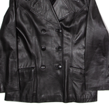 ROISIN DESIGNS Womens Trench Jacket Black Leather UK 14