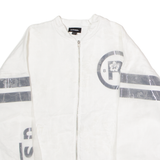 DIESEL Sheer Panel Girls Bomber Jacket White Floral 10Y