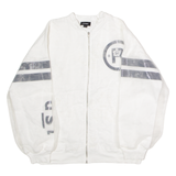 DIESEL Sheer Panel Girls Bomber Jacket White Floral 10Y