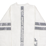 DIESEL Sheer Panel Girls Bomber Jacket White Floral 10Y