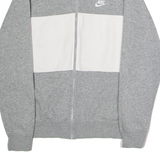 NIKE Mens Track Jacket Grey Jersey Colourblock S