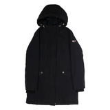 TOMMY JEANS Womens Puffer Coat Black Hooded XS