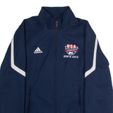 ADIDAS USA Deaf Sports Federation Mens Windbreaker Jacket Blue USA M