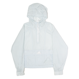 ADIDAS Womens Pullover Jacket Blue Nylon Hooded XS