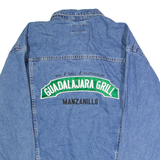 CARLOS N CHARLIES Guadalajara Grill Mens Denim Jacket Blue USA L