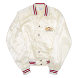 CAPRICORN The Flame Mens Bomber Jacket Cream Nylon USA L