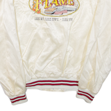 CAPRICORN The Flame Mens Bomber Jacket Cream Nylon USA L