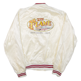 CAPRICORN The Flame Mens Bomber Jacket Cream Nylon USA L