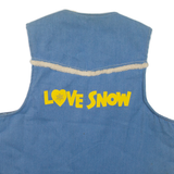 WEATHERCASTER Sherpa Lined Denim Mens Workwear Gilet Blue L