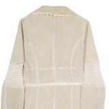 STONEFIELD Womens Overcoat Coat Beige Leather L