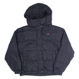 LEVI'S Womens Puffer Coat Black Hooded L