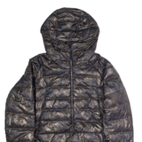 THE NORTH FACE Womens Puffer Coat Black Nylon Hooded Polka Dot M
