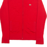 LACOSTE Womens Jumper Red High Neck Tight Knit UK 10
