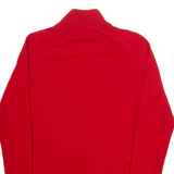 LACOSTE Womens Jumper Red High Neck Tight Knit UK 10
